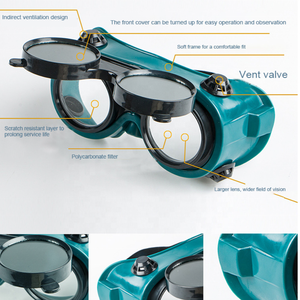 <span class=keywords><strong>Gafas</strong></span> <span class=keywords><strong>de</strong></span> Soldadura Profesionales Negras Personalizadas, <span class=keywords><strong>Gafas</strong></span> <span class=keywords><strong>de</strong></span> Seguridad Abatibles <span class=keywords><strong>de</strong></span> Doble Capa para Soldadura y Corte - Product Image 3