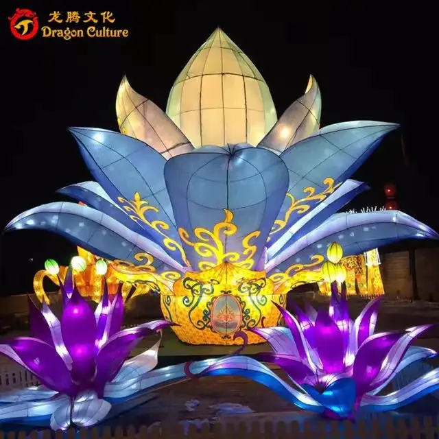 Chinese Traditionele Water Verlichting Kan Worden Aangepast Met Bloemen Gloeiende Fel