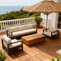 Ensemble de canapés d'extérieur modernes en aluminium ZLor avec table brasero – Mobilier de jardin durable, résistant à la rouille, imperméable, idéal pour ferme, parc, hôtel, protection UV