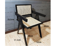Chaises de jardin d'extérieur en rotin et osier Chaise de salle à manger en bois pour meubles de jardin d'extérieur relaxants