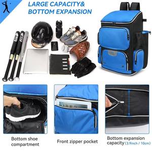 Sac à dos de baseball grande capacité extensible, sac pour équipement de softball avec compartiment ventilé pour chaussures et supports pour bâtons - Product Image 5