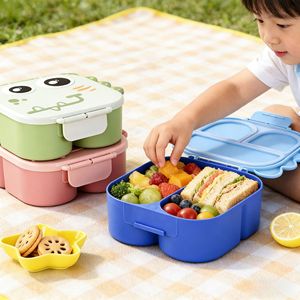 Cartoon Dinosaur Bento <b>Box</b> Compartmentalized Airtight Plastic PP <b>Lunch</b> <b>Box</b> For Kids School Use - Product Image 1