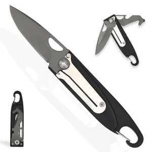 mini camping light weight bottle opener titanium carabiner knife