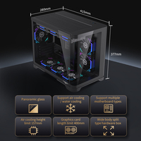 Lovingcool Full Tower Desktop Circulaire Panoramique Verre Trempé Pc Boîtier Cpu Cabinet Atx /MATX/ITX Refroidissement Gaming Computer case