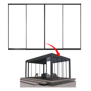 Nhôm louvered pergola với cửa kính trượt cấu trúc ngoài trời cho ban công sơn tĩnh điện Khung áp lực điều trị gỗ - Product Image 2