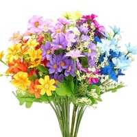 Fleurs de marguerites artificielles résistantes aux UV en soie, pour intérieur et extérieur, en tissu, pour cimetière, jardin, fête des Mères, fête des Pères, Nouvel An, remise de diplôme