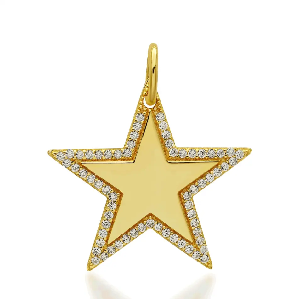 LOZRUNVE Vermeil Gold Star Necklace Pendant or Charm Sterling Silver 925