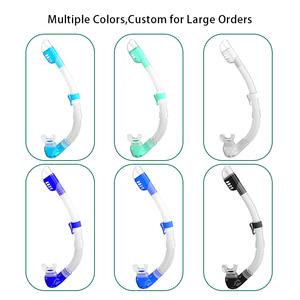 أنبوب تنفس من السيليكون عالي الجودة جاف من الدرجة الغذائية مقاوم للتسرب من كلوريد البولي فينيل للتدريب على السباحة والغطس - Product Image 3