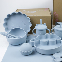 PAISEN Vente en gros Ensemble de vaisselle d'alimentation pour bébé en silicone pour la diversification alimentaire, comprenant bavoir, cuillère, bol et assiette