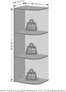 Estantería Esquinera de Tres Niveles para Organizar y Almacenar en el Hogar, Oficina o Sala de Estar, Estilo Moderno y Minimalista - Product Image 2