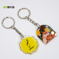 Carte NFC en acrylique personnalisée de différentes formes, étanche, avec puce 213, porte-clés NFC en acrylique