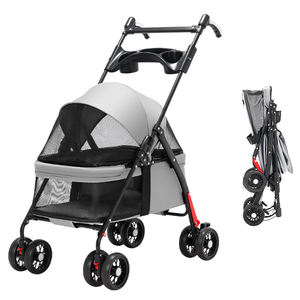 Penjualan laris kereta dorong hewan peliharaan pembawa hewan kecil Travel 4 roda kereta bayi untuk anjing besar - Product Image 1