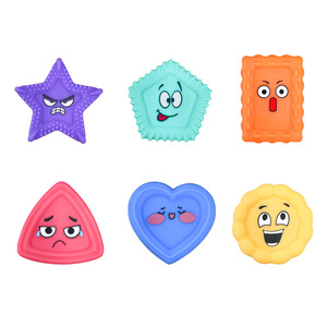 Squishy Sensory Toys Super Soft Silicone Decompression Toys For Kids 6 Pack Colorful <b>Shapes</b> 5-7 Years Unisex Fidget <b>Blocks</b> - Product Image 4