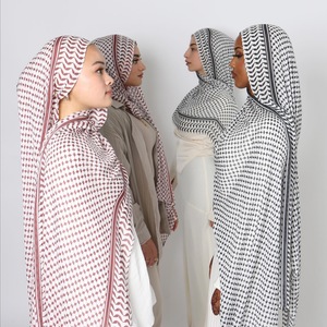 Jingtai Keffiyeh d'automne, <span class=keywords><strong>Hijab</strong></span> Shailah marron, foulard islamique arabe pour les femmes musulmanes portant le foulard palestinien - Product Image 2