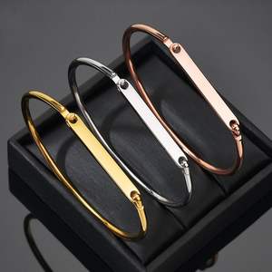 Joyería Personalizada Pulseras con Nombre de Identificación Acero Inoxidable Barra Redonda Grabado Láser Pulseras en Blanco para Grabar - Product Image 6