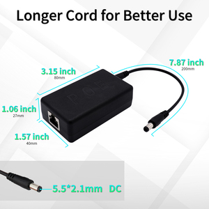 Divisor Gigabit POE IEEE 802. 3AF/AT Adaptador de alimentación activa a través de Ethernet para cámara de Seguridad de 12V Interruptores de red de salida de 48V 12V - Product Image 6