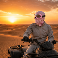 Masque de moto vert rose avec cagoule, lunettes de protection pour moto tout-terrain, motocross, VTT, course et ski pour hommes, femmes et jeunes
