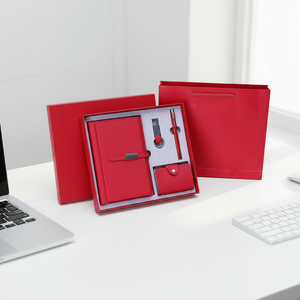 ชุดของขวัญธุรกิจธนาคารโรงเรียนสุดสร้างสรรค์โลโก้แบบกำหนดเองที่ใส่บัตรหนังใส่สมุดโน๊ตปากกาพวงกุญแจ - Product Image 1