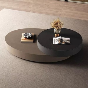 Mesa de centro giratoria ovalada de madera duradera minimalista de lujo italiano 2025 moderna para muebles de comedor y sala de estar para el hogar - Product Image 1