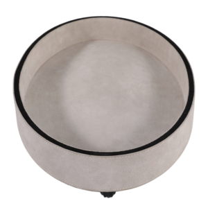Vassoio Decorativo Rotondo Minimalista in Camoscio per Centrotavola, Elegante Vassoio d'Accento per Casa, Camera da Letto, Bagno, Vanità - Product Image 6