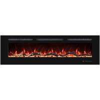 Luxstar Chauffage de cheminée électrique moderne de 60 pouces fixé au mur avec 13 couleurs de flamme réalistes pour la décoration intérieure de la maison