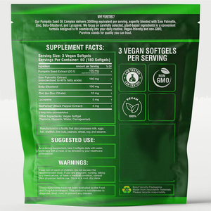 Cápsulas blandas de Saw Palmetto sin gluten de alta calidad con aceite de semilla de calabaza que promueven la salud de la próstata y la salud del corazón. - Product Image 2