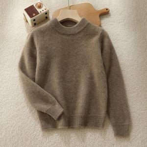 Jersey <span class=keywords><strong>de</strong></span> <span class=keywords><strong>lana</strong></span> 100% <span class=keywords><strong>para</strong></span> bebés y niños, suéter <span class=keywords><strong>de</strong></span> invierno <span class=keywords><strong>para</strong></span> niños y niñas, <span class=keywords><strong>Cuello</strong></span> medio alto, antibolitas, manga completa, Color sólido - Product Image 6