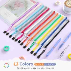 Eco-friendly Plastic <b>File</b> <b>Folders</b> Travel Essentials Organizer Clear Mesh Bags with Zipper PVC Paper <b>Folder</b> Pouches for Documents - Product Image 2