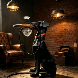Luxury Black Geometric Dog Portable Shisha Set 100CM Resin Shisha <b>Hookah</b> Set Arabic <b>Hookah</b> Russian <b>Hookah</b> Pen In Stock - Product Image 4