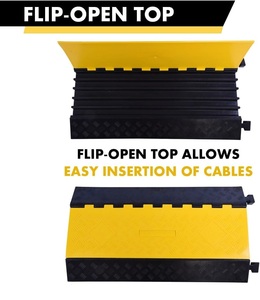 Fabrika Toptan Satış 1 2 3 4 5 6 Kanallı Güvenlikli Ağır Hizmet Tipi Yüksek Taşıma Kapasiteli Yol Lastikli Hız Kesici Köprü Koruyucu Kablo Rampası - Product Image 3