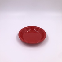 Assiette à salade en mélamine rouge écologique populaire, vente en gros, assiette à soupe en plastique durable pour les fêtes