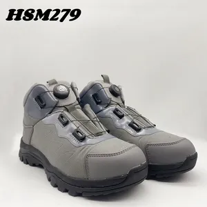 CMH,Indonesia marker popular 6 inch rotary buckle design grey fighting boots anti-shock EVA+rubber sole hiking boots HSM279