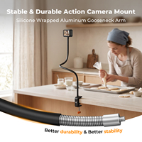 K&F Concept Esnek Masaüstü Montaj Aparatı C-Kelepçesi ve DJI Osmo 360, Insta360 ve GoPro için Canlı Yayın Çekimi için Esnek Boyunlu Stand