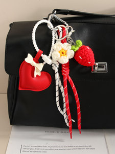 Mode grand coeur gland <span class=keywords><strong>porte</strong></span>-clés Punk fille à la main chaîne femmes sac fraise fleur tressé corde pendentif <span class=keywords><strong>porte</strong></span>-clés - Product Image 4