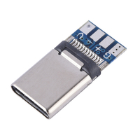 Conector Tipo C Macho de 4 Pines con PCB Integrado, Resistencia de 56K y Condensador de 10nF, Carga Estable y Transferencia de Datos