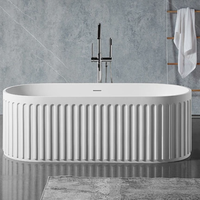 Baignoire autoportante en surface solide à contour doux, baignoire de salle de bain haut de gamme
