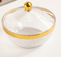 Bols à salade et assiettes à fruits en plastique transparent avec technologie de marquage à chaud et couvercles anti-poussière pour salons domestiques – En stock