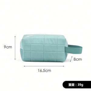 Bolsas de Cosméticos de Terciopelo Impermeables Profesionales ODM OEM, Estuches Pequeños Grises/Azules/Champán, Bolsa de Maquillaje Rectangular con Cierre y Logotipo Personalizado - Product Image 6