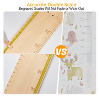 Nouvelle conception de règle en bois personnalisée pour tableau de croissance mural, décoration murale pour chambre d'enfant