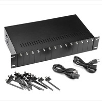 Châssis transcepteur FTTH Netlink 14 emplacements, convertisseur de média fibre optique 2U 19 pouces avec garantie de 2 ans