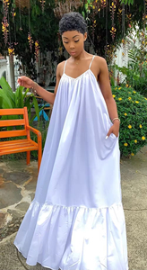 Hot Selling Sexy Suspender Sleeveless Solid Color Maxi <b>Dress</b> Long <b>Swing</b> <b>Plus</b> <b>Size</b> Womens Summer <b>Dresses</b> - Product Image 5