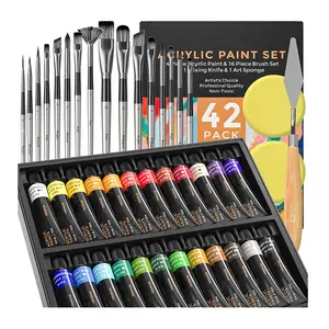 24 Kleur Verf Art Set Schilderen Met Borstel, canvas En Dus Op Acryl Verf Art Set Voor Volwassen En Kinderen