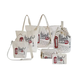 Fashion Pure Cotton Stamped Hand Canvas Zipper <b>Makeup</b> Bag Customized Portable <b>Storage</b> Wash Bag - Product Image 5