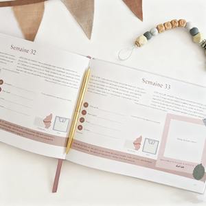 Regalo de ducha único personalizado, diario de embarazo de lujo marfil, libro de recuerdos de bebé, álbum de fotos <span class=keywords><strong>para</strong></span> bebé recién <span class=keywords><strong>nacido</strong></span>, niño y niña - Product Image 2