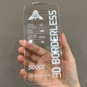 ฟิล์มกันรอยกระจก HD รุ่นใหม่ล่าสุด 3D ไร้ขอบ ESD Black King Kong 500CC สำหรับ iPhone 17 16 Pro Max ฟิล์มอะลูมิเนียมคุณภาพสูง ป้องกันรอยขีดข่วน - Product Image 1