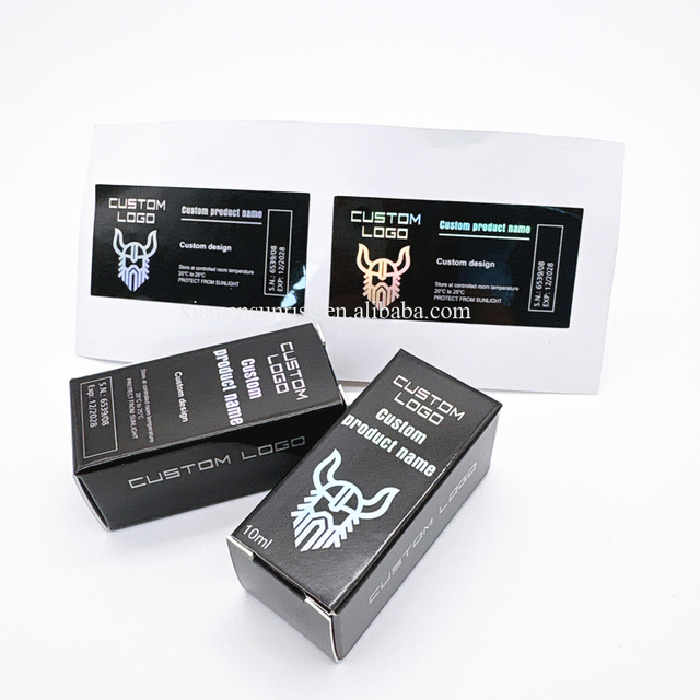 Customize Printing Hologram Label Stickers Label and Box for 3ml 10ml Vial