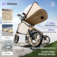 Poussette pliable légère en coton Weilebao pour bébé de la naissance à 3 ans avec cadre en alliage d'aluminium