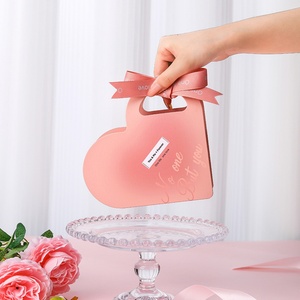 Valentine's Day Heart-Shaped Romantic Jewelry <b>Gift</b> <b>Box</b> with Paperbag for Couples Creative Souvenir <b>Box</b> Bronzing Wholesale - Product Image 2