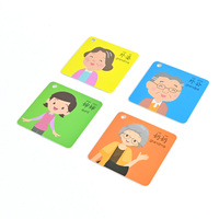 Cartes éducatives écologiques carrées avec design en feuille d'or, cartes personnalisées imprimées avec logo personnel et boîte d'emballage