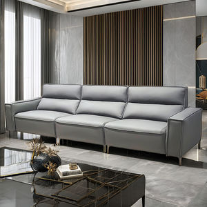 Canapé en cuir noir de petite taille Shatou, style italien moderne minimaliste, pour hôtel, salon et terrasse, pour petits espaces - Product Image 5